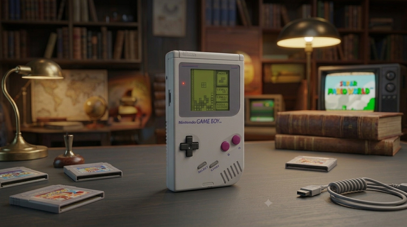 Game Boy noir blanc intérieur console rétro